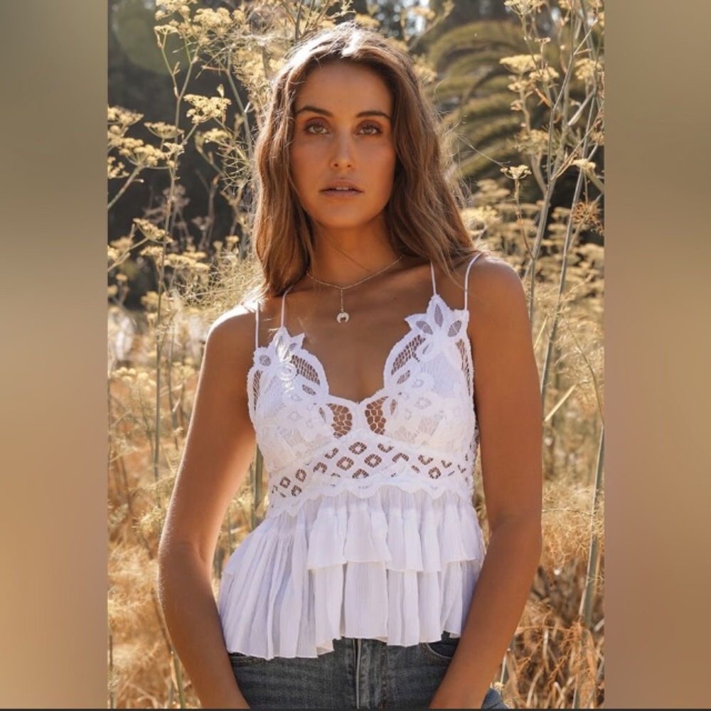 New FREE PEOPLE Viscose Cami Top in White J188 - Picture 4 of 7